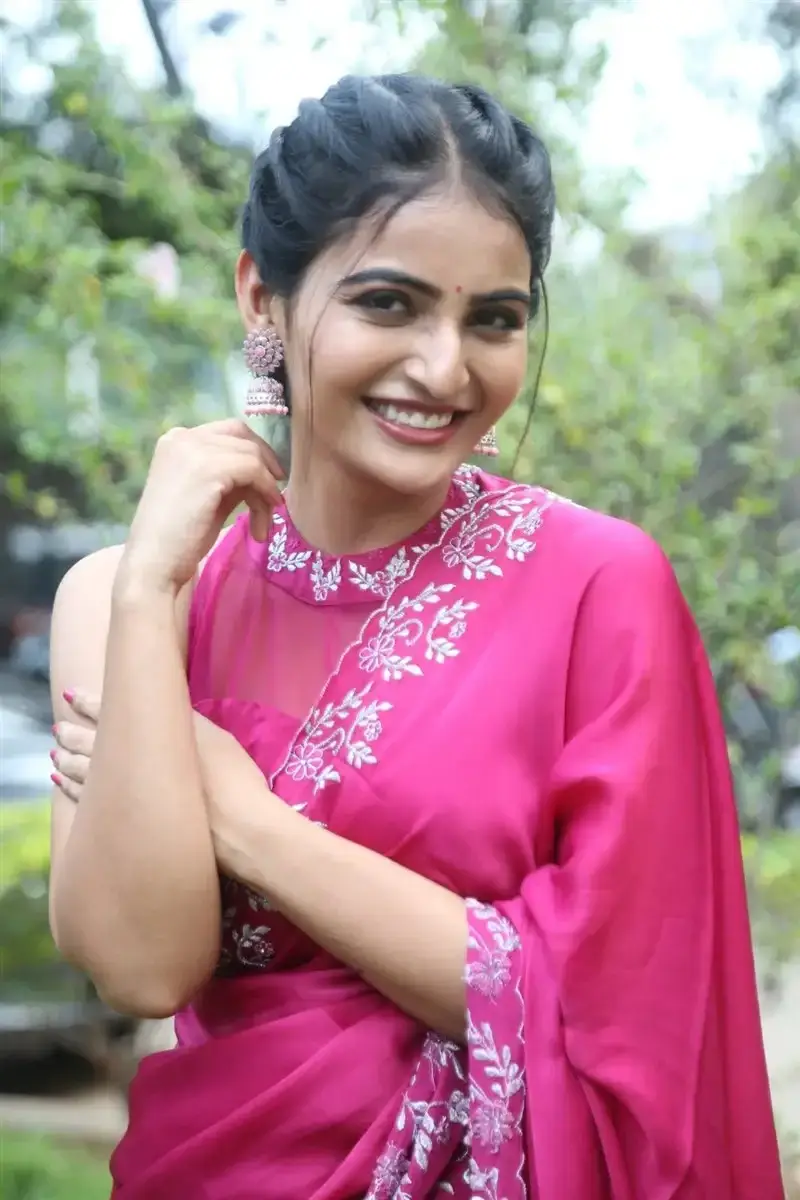 Actress Ananya Nagalla Red Saree at Anveshi Movie Release